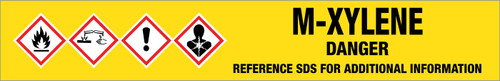M-Xylene [CAS# 108-38-3] - GHS Pipe Marking Label