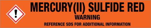 Mercury(II) Sulfide Red [CAS# 1344-48-5] - GHS Pipe Marking Label
