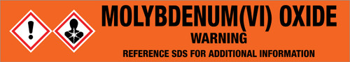 Molybdenum(Vi) Oxide [CAS# 1313-27-5] - GHS Pipe Marking Label