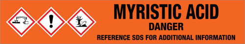 Myristic Acid [CAS# 544-63-8] - GHS Pipe Marking Label