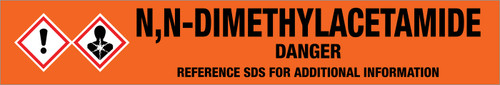N,N-Dimethylacetamide [CAS# 127-19-5] - GHS Pipe Marking Label