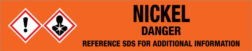 Nickel [CAS# 7440-02-0] - GHS Pipe Marking Label