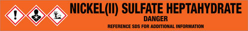 Nickel(II) Sulfate Heptahydrate [CAS# 10101-98-1] - GHS Pipe Marking Label