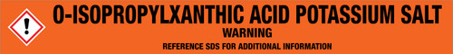 O-Isopropylxanthic Acid Potassium Salt [CAS# 140-92-1] - GHS Pipe Marking Label