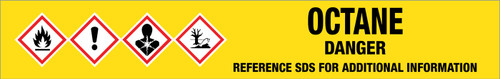 Octane [CAS# 111-65-9] - GHS Pipe Marking Label
