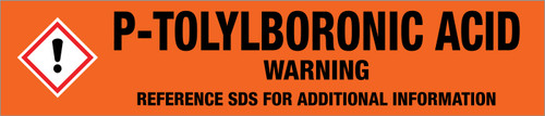 P-Tolylboronic Acid [CAS# 5720-05-8] - GHS Pipe Marking Label