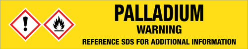 Palladium [CAS# 7440-05-3] - GHS Pipe Marking Label