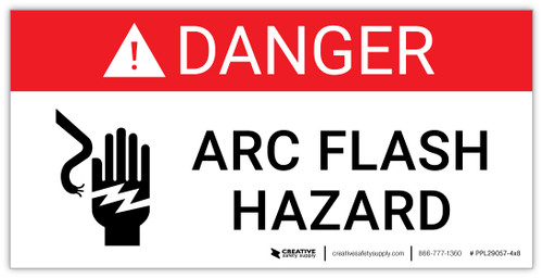 Danger: Arc Flash Hazard with Icon - Arc Flash Label