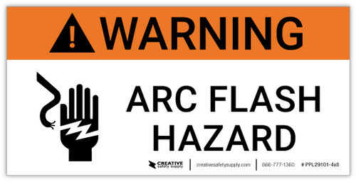 Warning: Arc Flash Hazard with Icon - Arc Flash Label