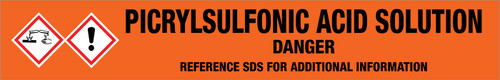Picrylsulfonic Acid Solution [CAS# 2508-19-2] - GHS Pipe Marking Label