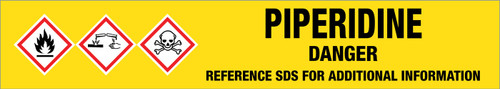 Piperidine [CAS# 110-89-4] - GHS Pipe Marking Label