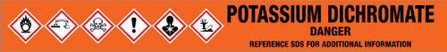 Potassium Dichromate [CAS# 7778-50-9] - GHS Pipe Marking Label