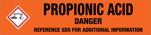 Propionic Acid [CAS# 79-09-4] - GHS Pipe Marking Label