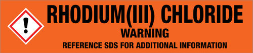 Rhodium(Iii) Chloride [CAS# 10049-07-7] - GHS Pipe Marking Label