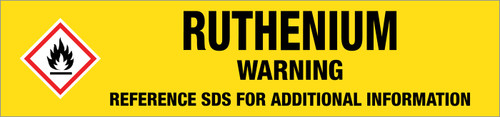 Ruthenium [CAS# 7440-18-8] - GHS Pipe Marking Label