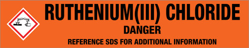 Ruthenium(Iii) Chloride [CAS# 10049-08-8] - GHS Pipe Marking Label