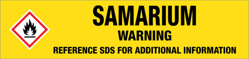 Samarium [CAS# 7440-19-9] - GHS Pipe Marking Label
