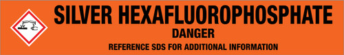 Silver Hexafluorophosphate [CAS# 26042-63-7] - GHS Pipe Marking Label