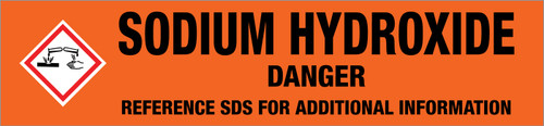 Sodium Hydroxide [CAS# 1310-73-2] - GHS Pipe Marking Label