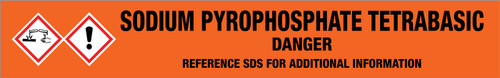 Sodium Pyrophosphate Tetrabasic [CAS# 7722-88-5] - GHS Pipe Marking Label