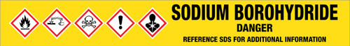 Sodium Borohydride [CAS# 16940-66-2] - GHS Pipe Marking Label