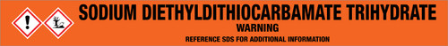 Sodium Diethyldithiocarbamate Trihydrate [CAS# 20624-25-3] - GHS Pipe Marking Label
