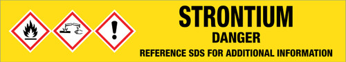 Strontium [CAS# 7440-24-6] - GHS Pipe Marking Label