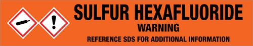 Sulfur Hexafluoride [CAS# 2551-62-4] - GHS Pipe Marking Label