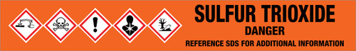 Sulfur Trioxide [CAS# 7446-11-9] - GHS Pipe Marking Label