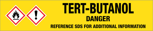 Tert-Butanol [CAS# 75-65-0] - GHS Pipe Marking Label