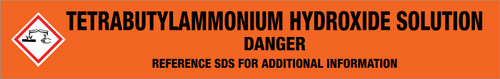Tetrabutylammonium Hydroxide Solution [CAS# 2052-49-5] - GHS Pipe Marking Label