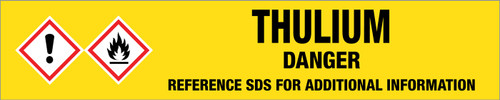Thulium [CAS# 7440-30-4] - GHS Pipe Marking Label