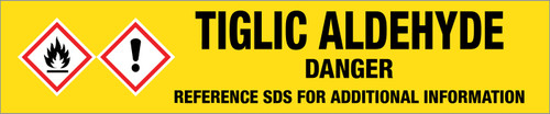 Tiglic Aldehyde [CAS# 497-03-0] - GHS Pipe Marking Label