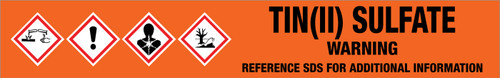 Tin(Ii) Sulfate [CAS# 7488-55-3] - GHS Pipe Marking Label