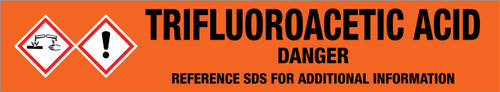 Trifluoroacetic Acid [CAS# 76-05-1] - GHS Pipe Marking Label