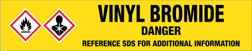 Vinyl Bromide [CAS# 593-60-2] - GHS Pipe Marking Label
