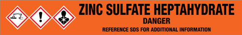 Zinc Sulfate Heptahydrate [CAS# 7446-20-0] - GHS Pipe Marking Label