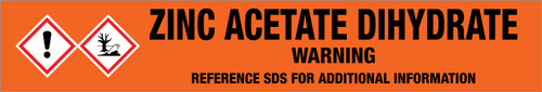 Zinc Acetate Dihydrate [CAS# 5970-45-6] - GHS Pipe Marking Label