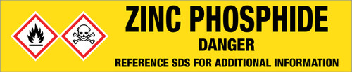Zinc Phosphide [CAS# 1314-84-7] - GHS Pipe Marking Label