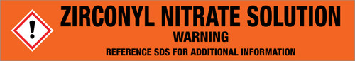 Zirconyl Nitrate Solution [CAS# 13826-66-9] - GHS Pipe Marking Label