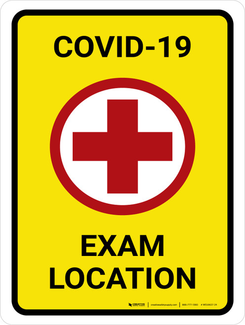 COVID-19 Exam Location with Icon Portrait - Wall Sign