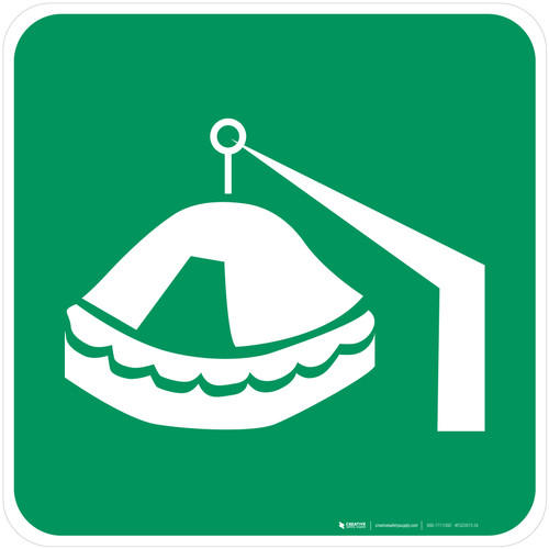 Davit-Launched Liferaft Safe Condition - ISO Floor Sign