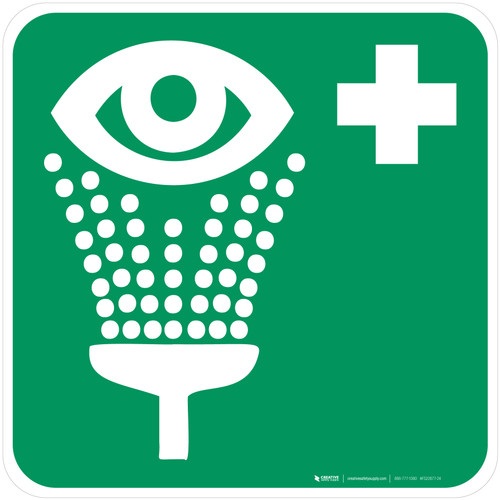 Eyewash Station Safe Condition - ISO Floor Sign