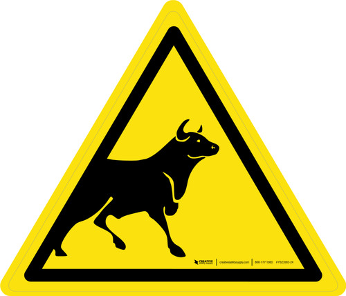 Bull Warning - ISO Floor Sign
