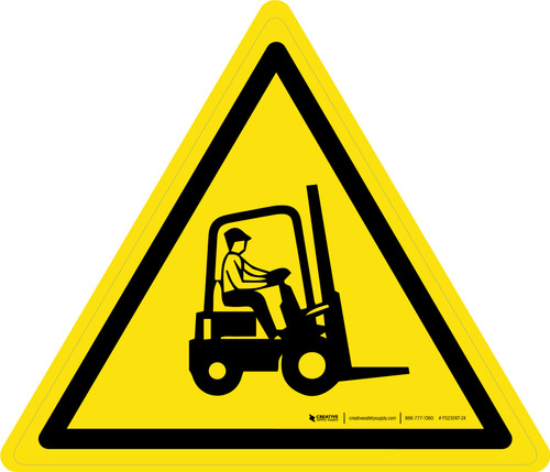Forklift Trucks Warning - ISO Floor Sign