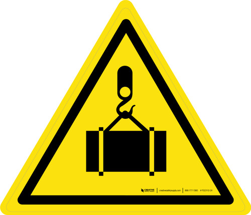 Overhead Load Warning - ISO Floor Sign