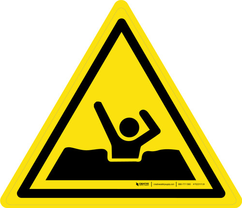 Quick Sand or Deep Mud Warning - ISO Floor Sign