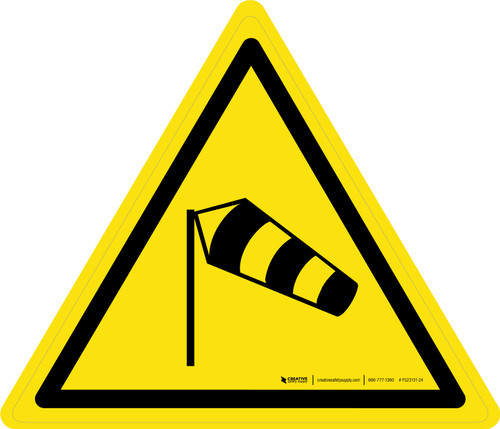 Strong Winds Warning - ISO Floor Sign