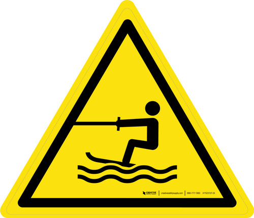 Towed Water Activity Area Warning - ISO Floor Sign