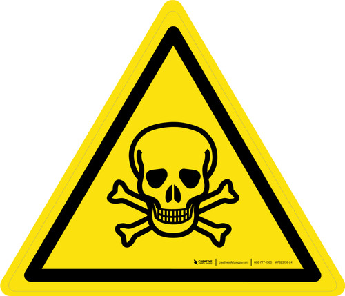 Toxic Material Warning - ISO Floor Sign